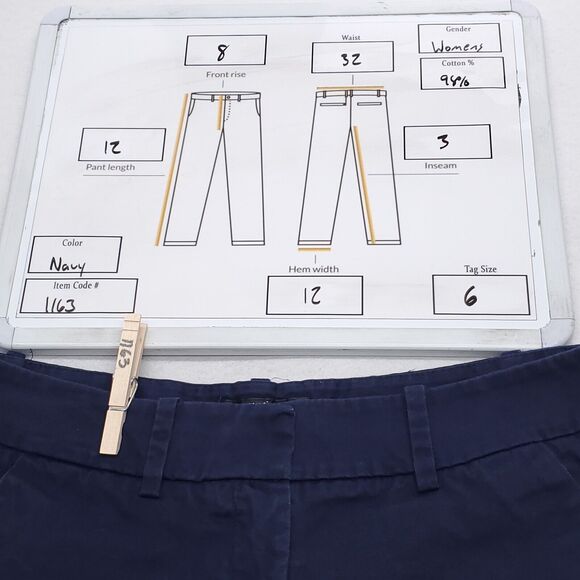 Mossimo Casual Button Zip Medium Wash Chino Short Shorts Womens Size 6 Blue - Picture 9 of 9